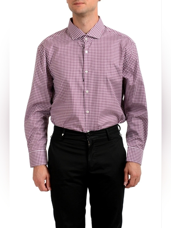 Boss Other - BOSS Hugo Boss Men's "Mark US" Sharp Fit Plaid Long Sleeve Dress Shirt Size M